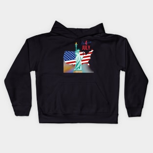 4 July statue of liberty Kids Hoodie